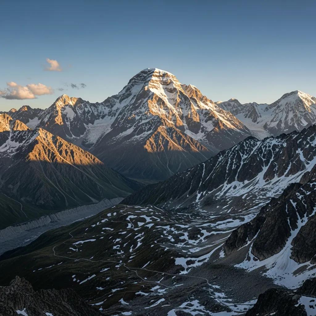 Majestic view of Nanga Parbat mountain peak, symbolizing adventure and climbing challenges