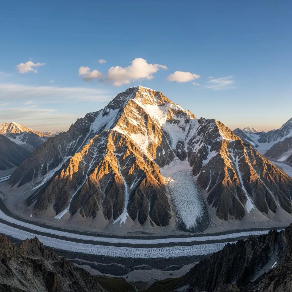 Gasherbrum I, Hidden Peak, rising 8,080 metres above the Karakoram range in Pakistan