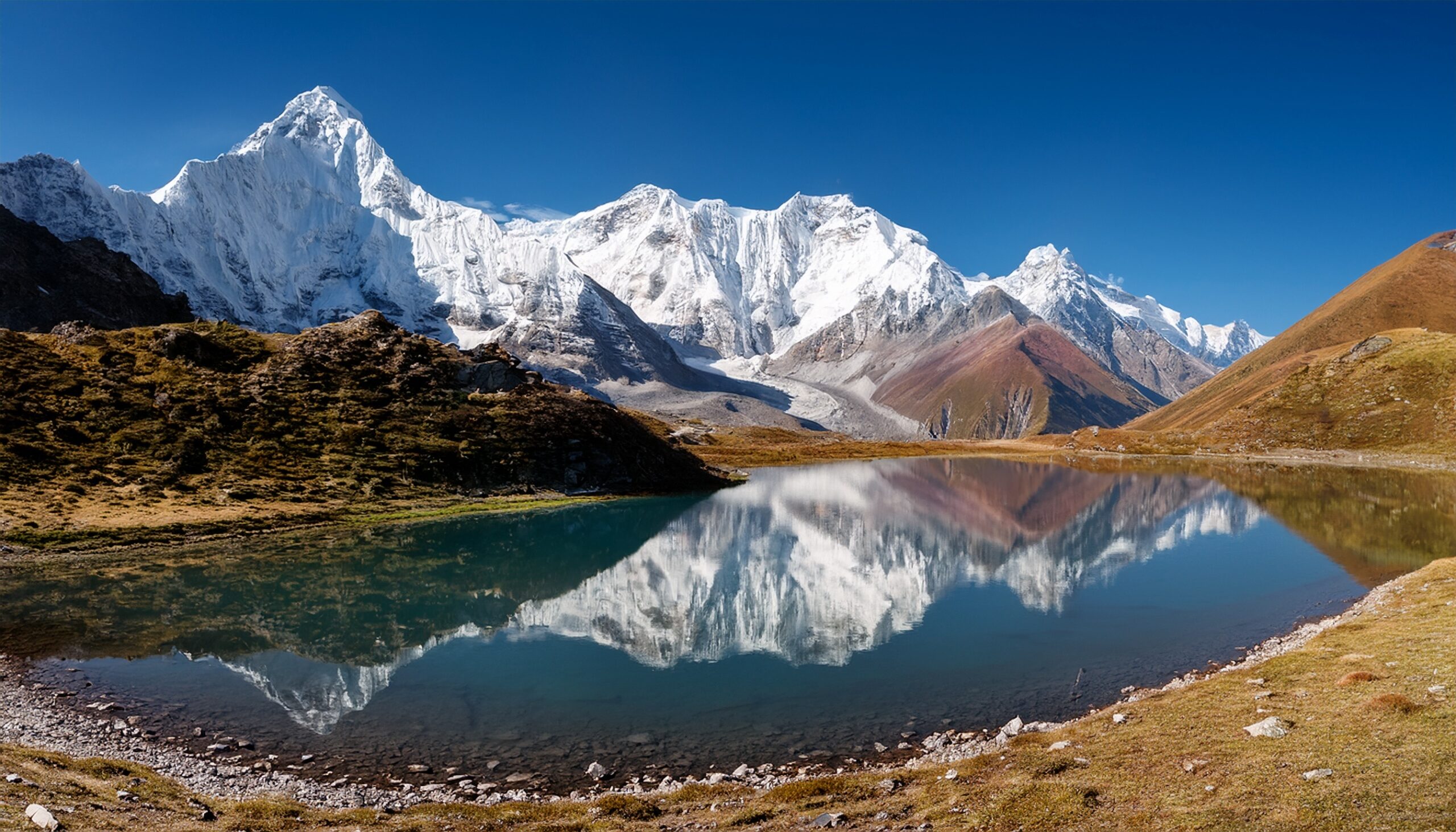 Mount Belukha at 4506 meters the highest peak in the Altai Mountains and all Siberia showing the dramatic twin summits East and West Belukha rising above the Akkem glacier and the Katunsky Range during 2026 summer climbing season