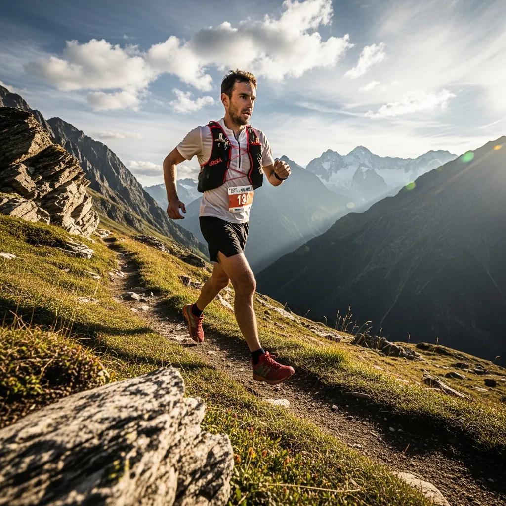 Climber running on a mountain trail, illustrating cardiovascular endurance training for high-altitude climbing