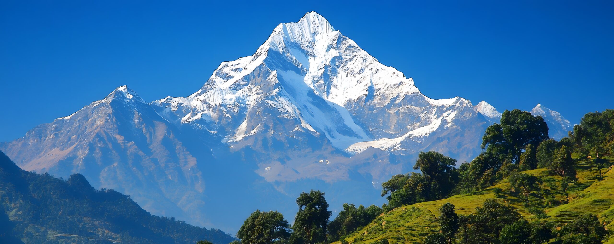 High glaciated ridge and snow peaks of Central Asia