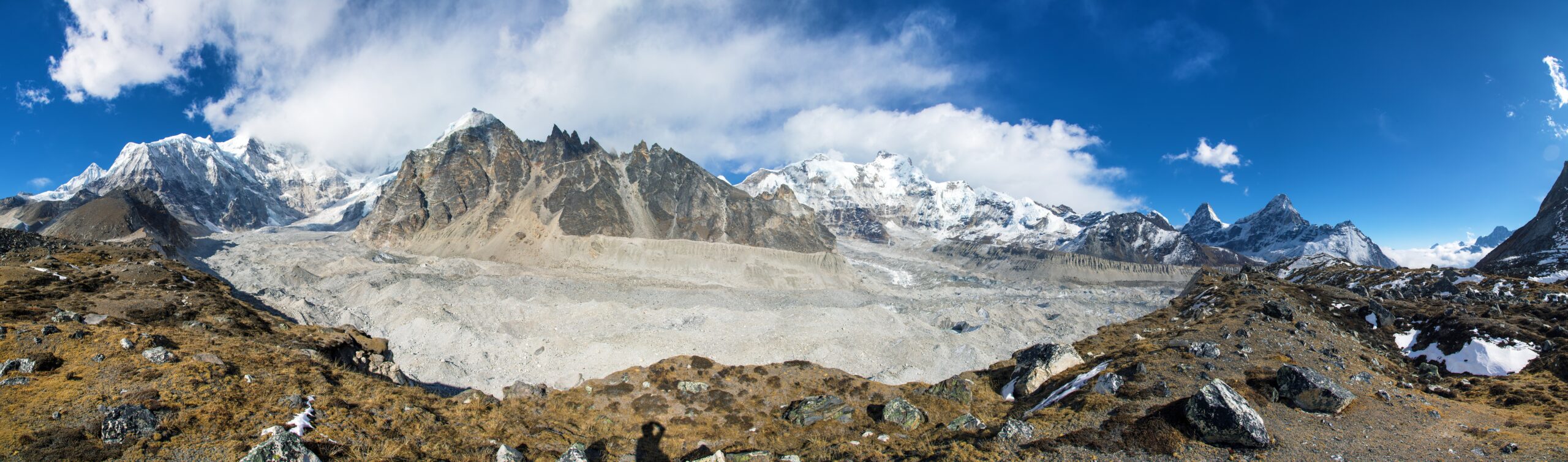 Cho Oyu, the sixth-highest mountain in the world, on the Nepal-Tibet border, its broad snow slopes rising into the death zone