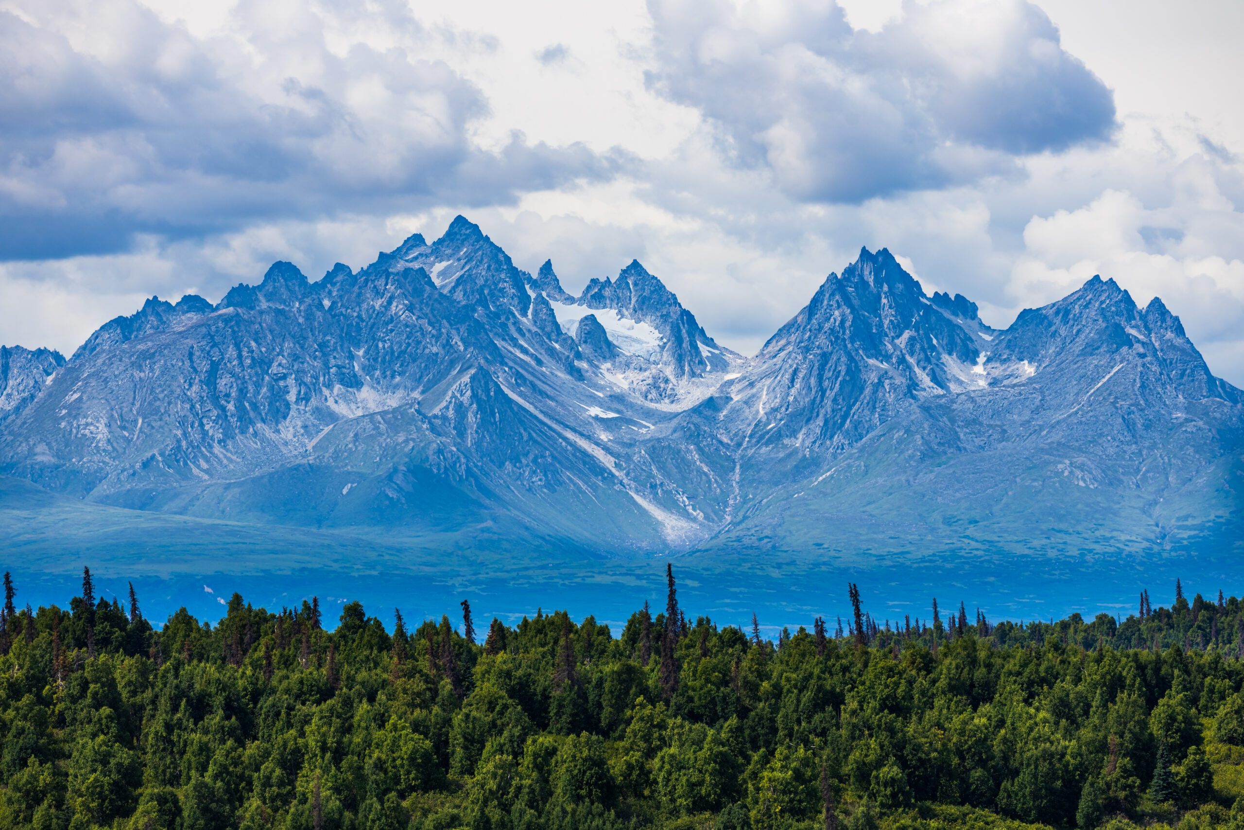 Mount Foraker, Sultana, rising above the Kahiltna Glacier in the Alaska Range
