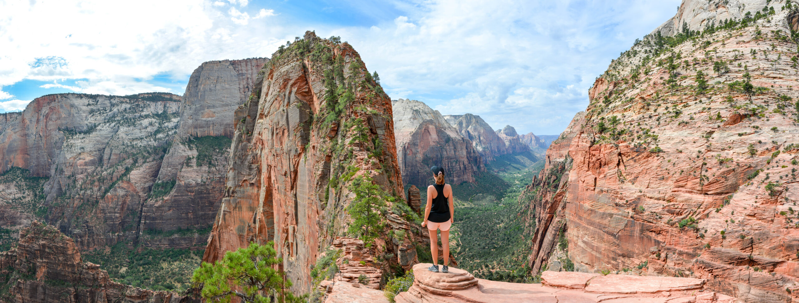 Angels Landing Zion National Park Utah showing the dramatic chain-assisted scrambling section on exposed ridge with fatal drop-offs on both sides where multiple fatalities have occurred making this Class 3 trail one of the most iconic but most frequently overestimated hikes in the United States for first-time climbers who should choose Observation Point instead the overlooked masterpiece of Zion which sits 1000 feet above Angels Landing summit looking directly down at the chains section with superior views non-technical trail no chains no exposure and no death-grip hand-over-hand movement representing the correct Zion summit choice for beginner climbers