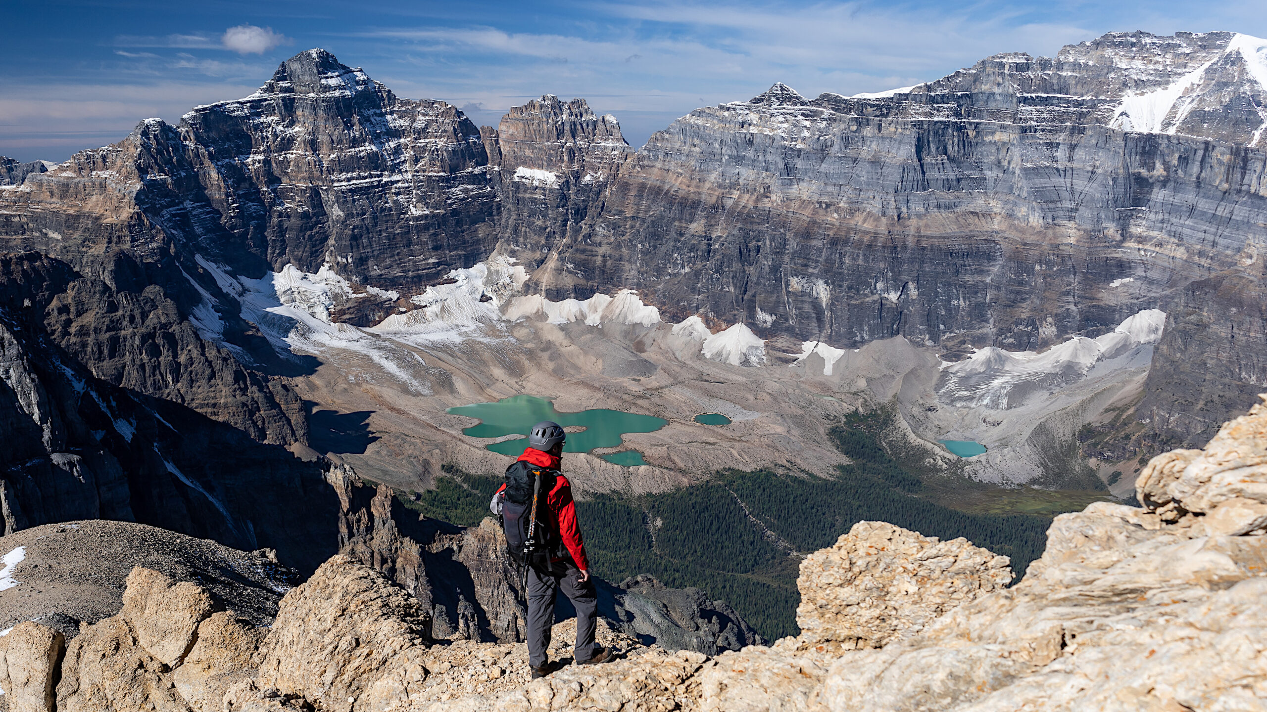 Mount Temple and alpine terrain above Paradise Valley in Banff National Park