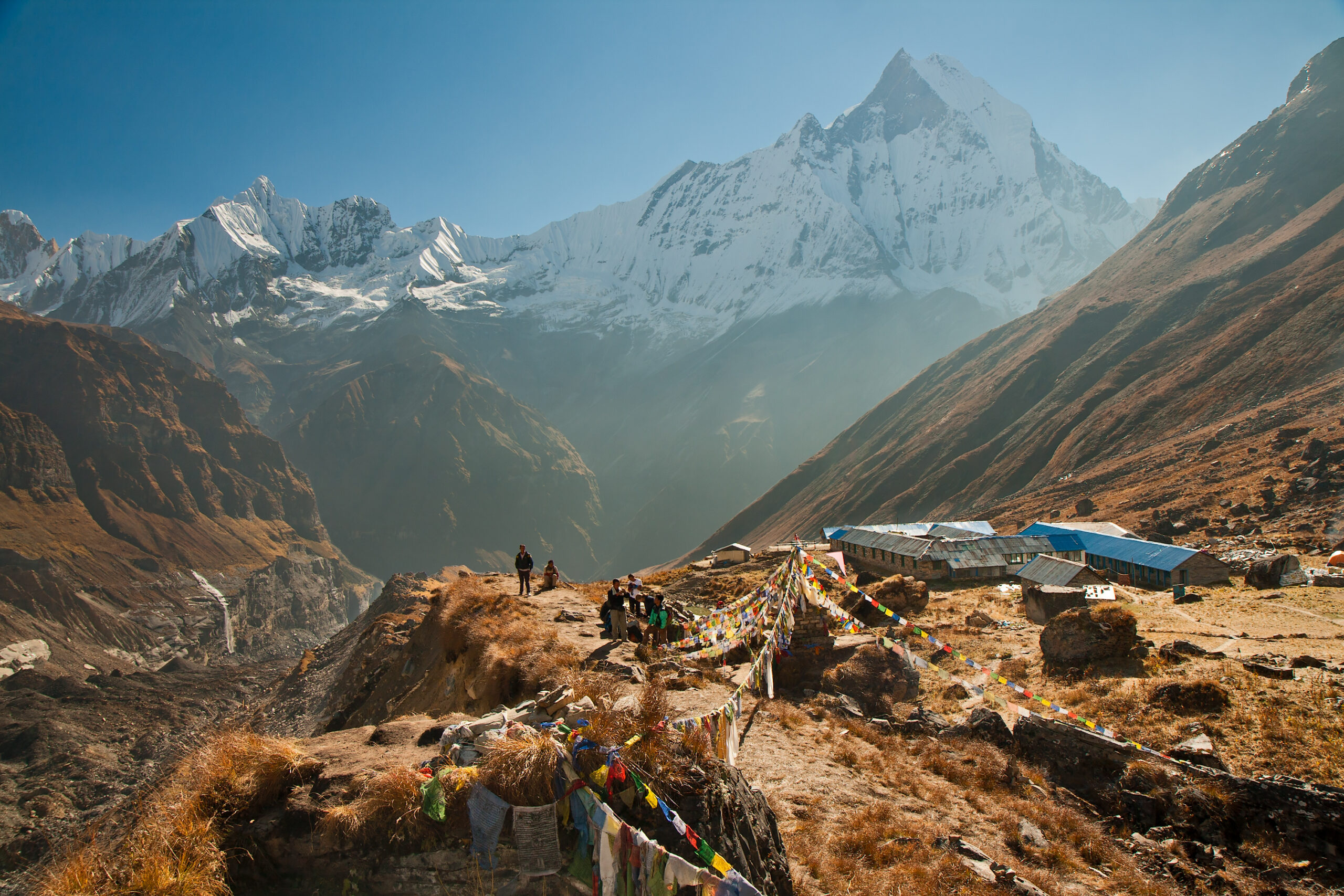 The remote glaciated approach and upper flanks of Kangchenjunga in the eastern Himalaya