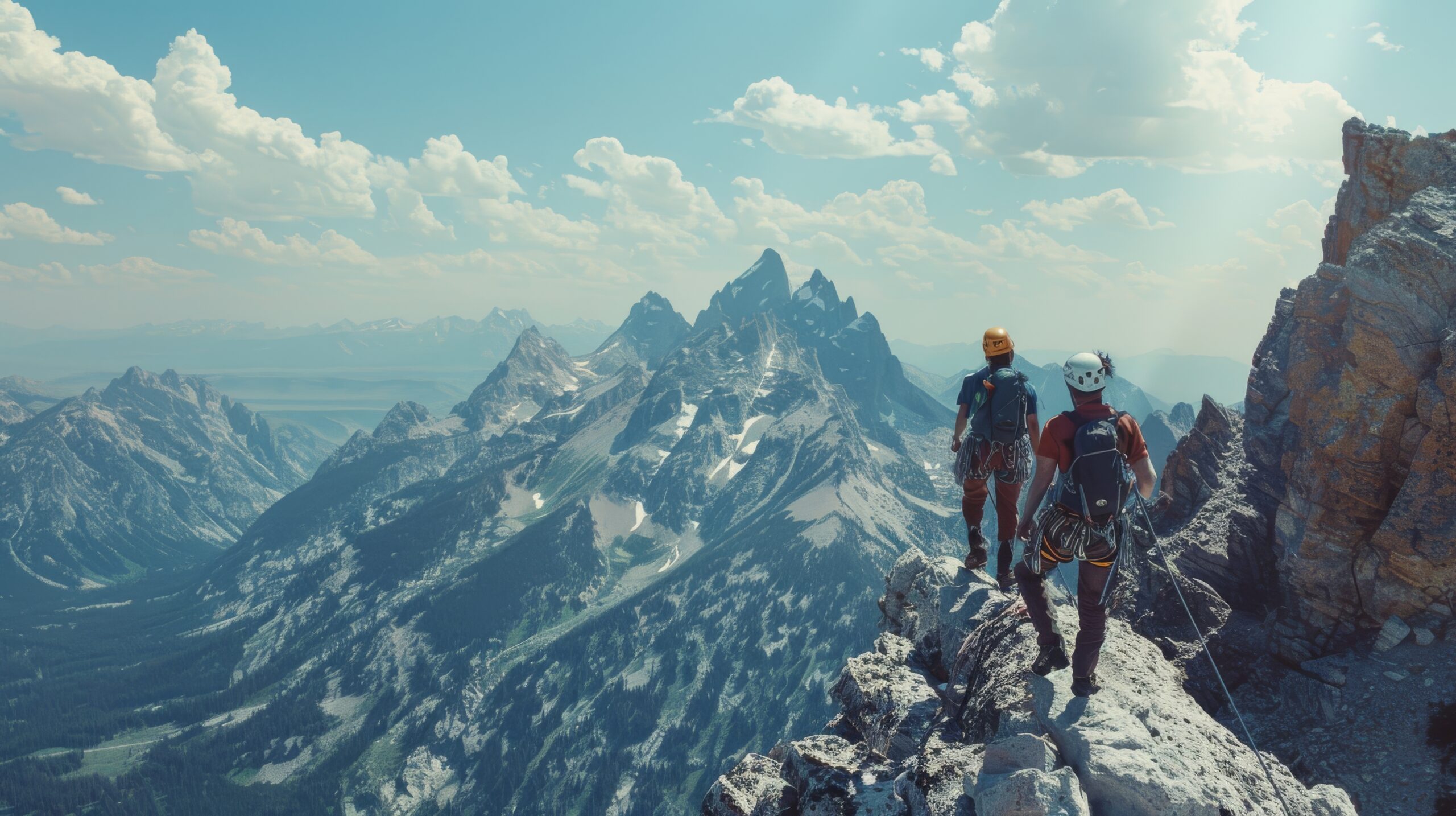 A climber rappelling down a steep rock face, the highest-consequence moment of many descents