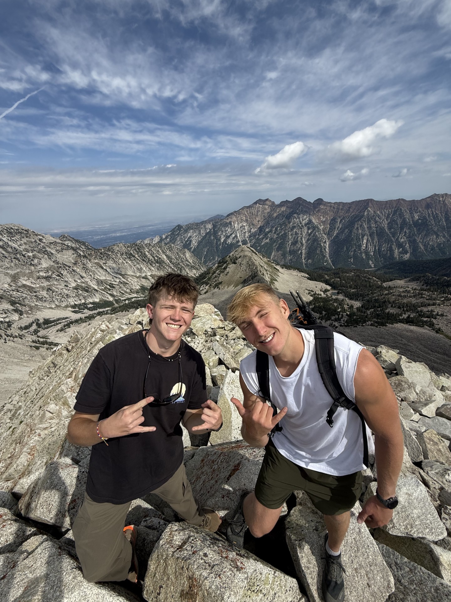 Sawyer Shawd and Dawson Ludlow Pfeifferhorn North Ridge climb field photo